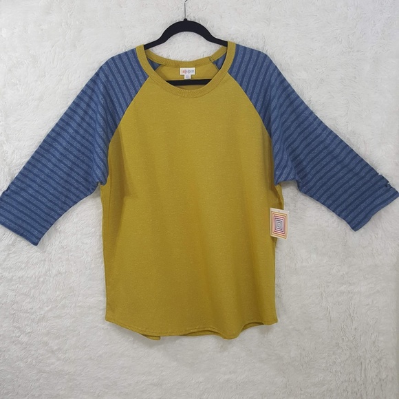 LuLaRoe Tops - NEW LuLaRoe Yellow & Blue Randy Tee Plus 3XL #20